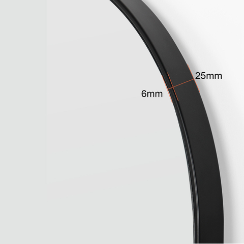 Arch L-Shaped Iron Frame Matte Black 5mm Aluminum Mirror