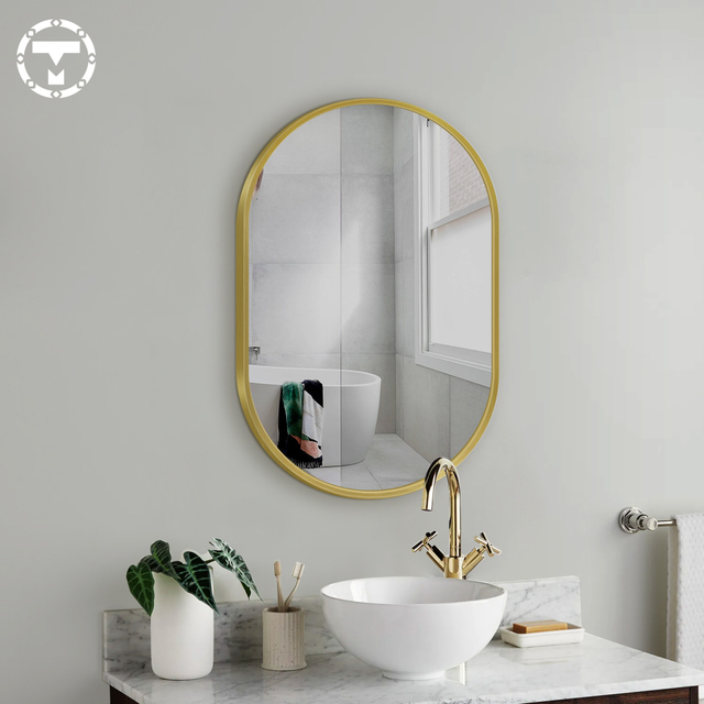 Oval SS201 Stainless Steel Frame 4mm Copper Free Mirror