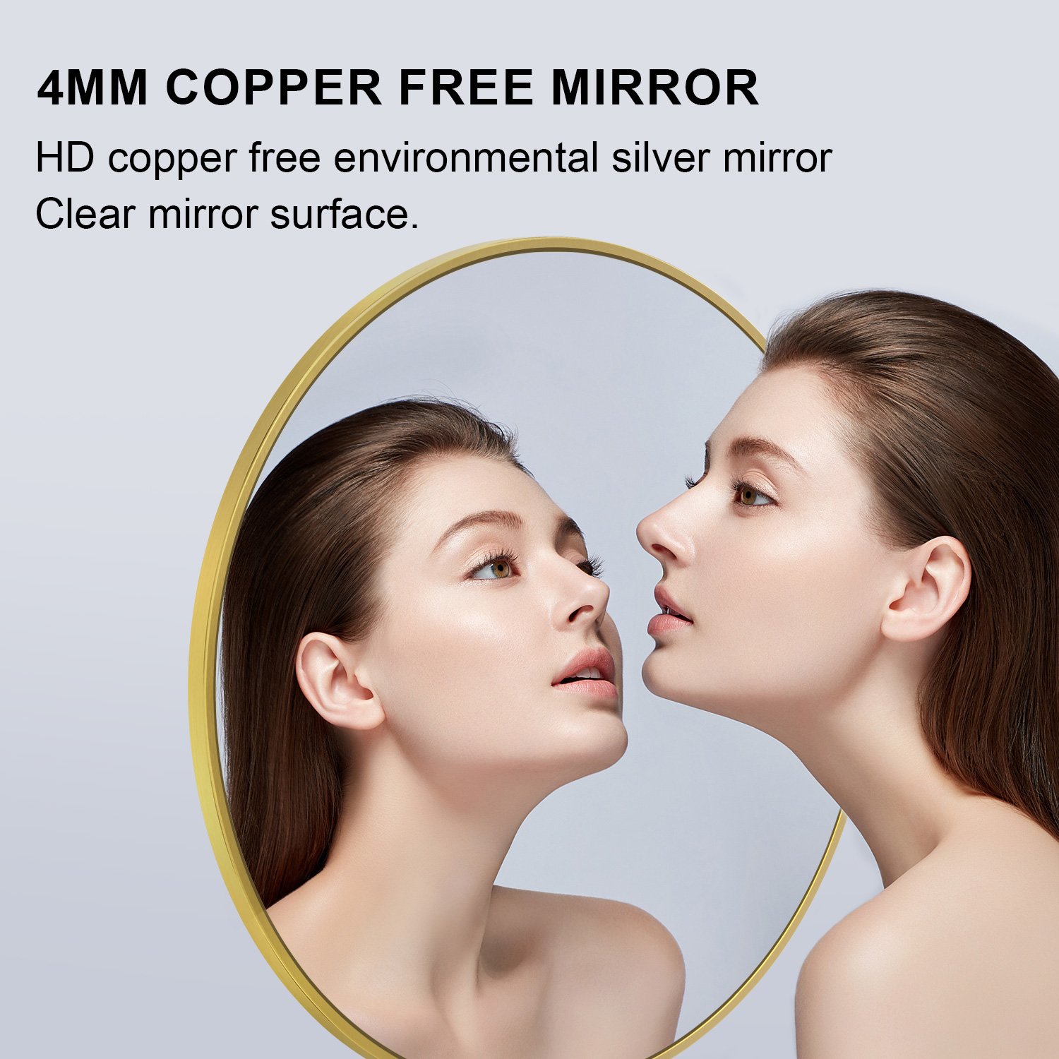 Round SS201 Stainless Steel Frame 4mm Copper Free Mirror