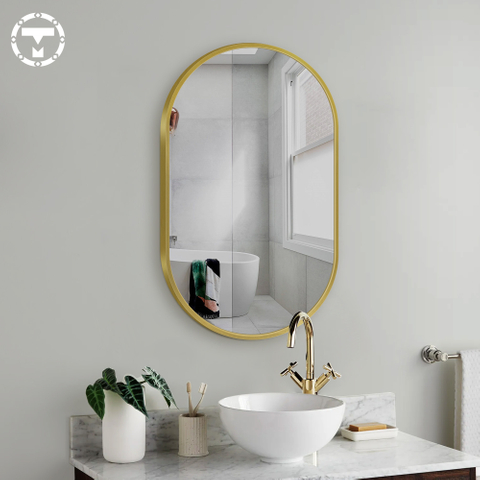 Oval SS201 Stainless Steel Frame 4mm Copper Free Mirror