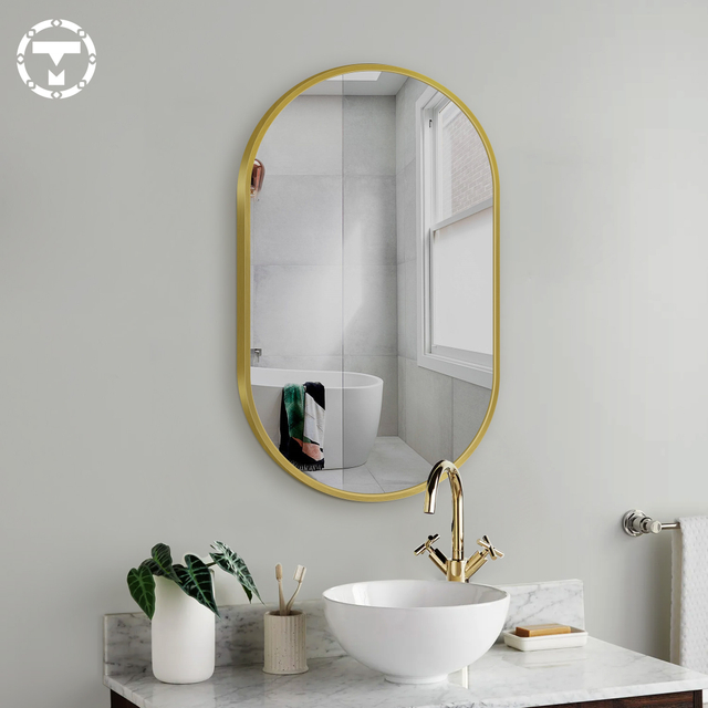 Oval SS201 Stainless Steel Frame 4mm Copper Free Mirror