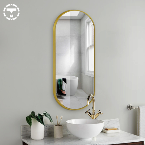 Oval SS201 Stainless Steel Frame 4mm Copper Free Mirror