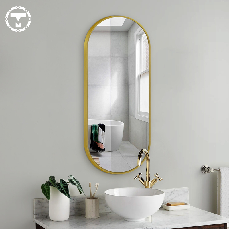 Oval SS201 Stainless Steel Frame 4mm Copper Free Mirror