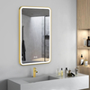 LED Rectangle SS201 Stainless Steel Frame Brushed Gold 4mm Copper Free Mirror