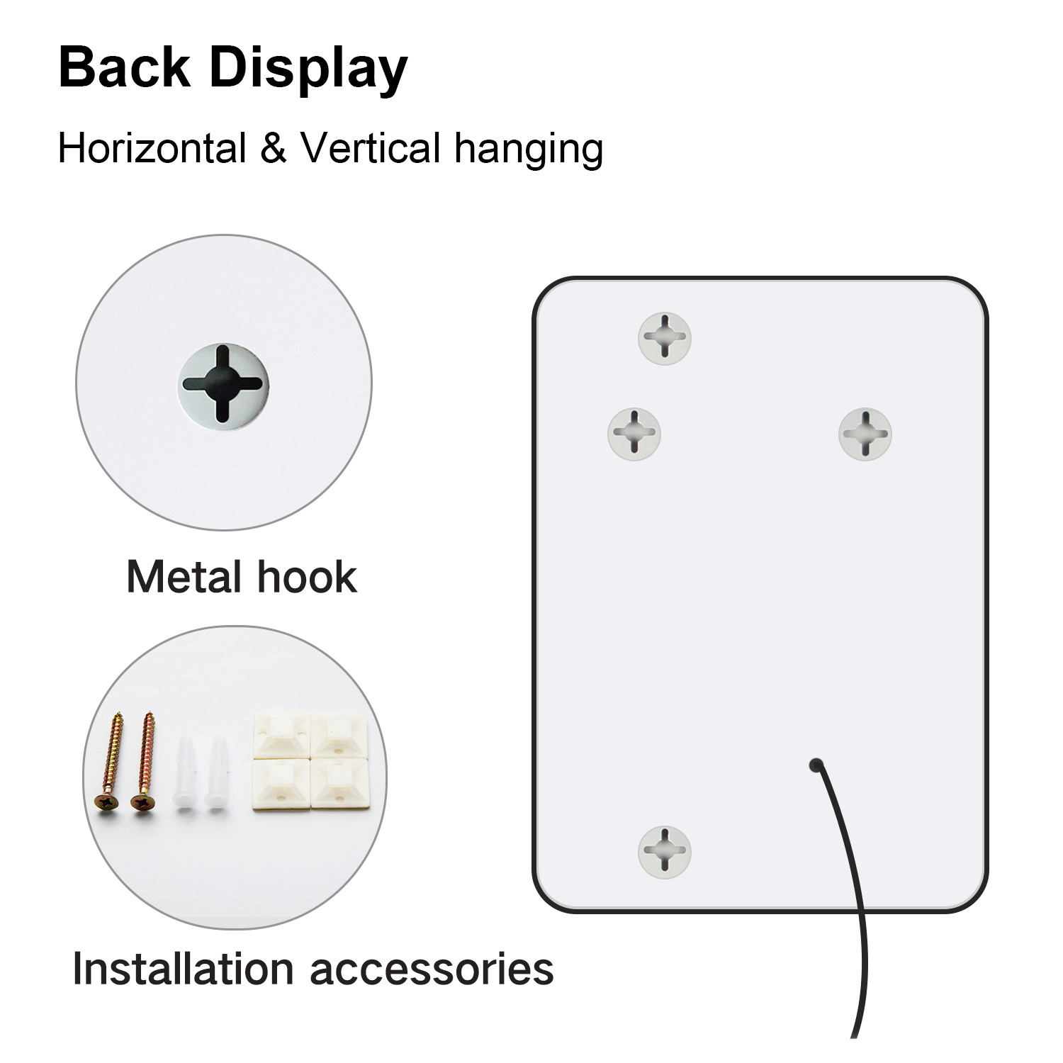 LED Rectangle Tubular Iron Frame Medium End Matte Black 4mm Aluminum Mirror